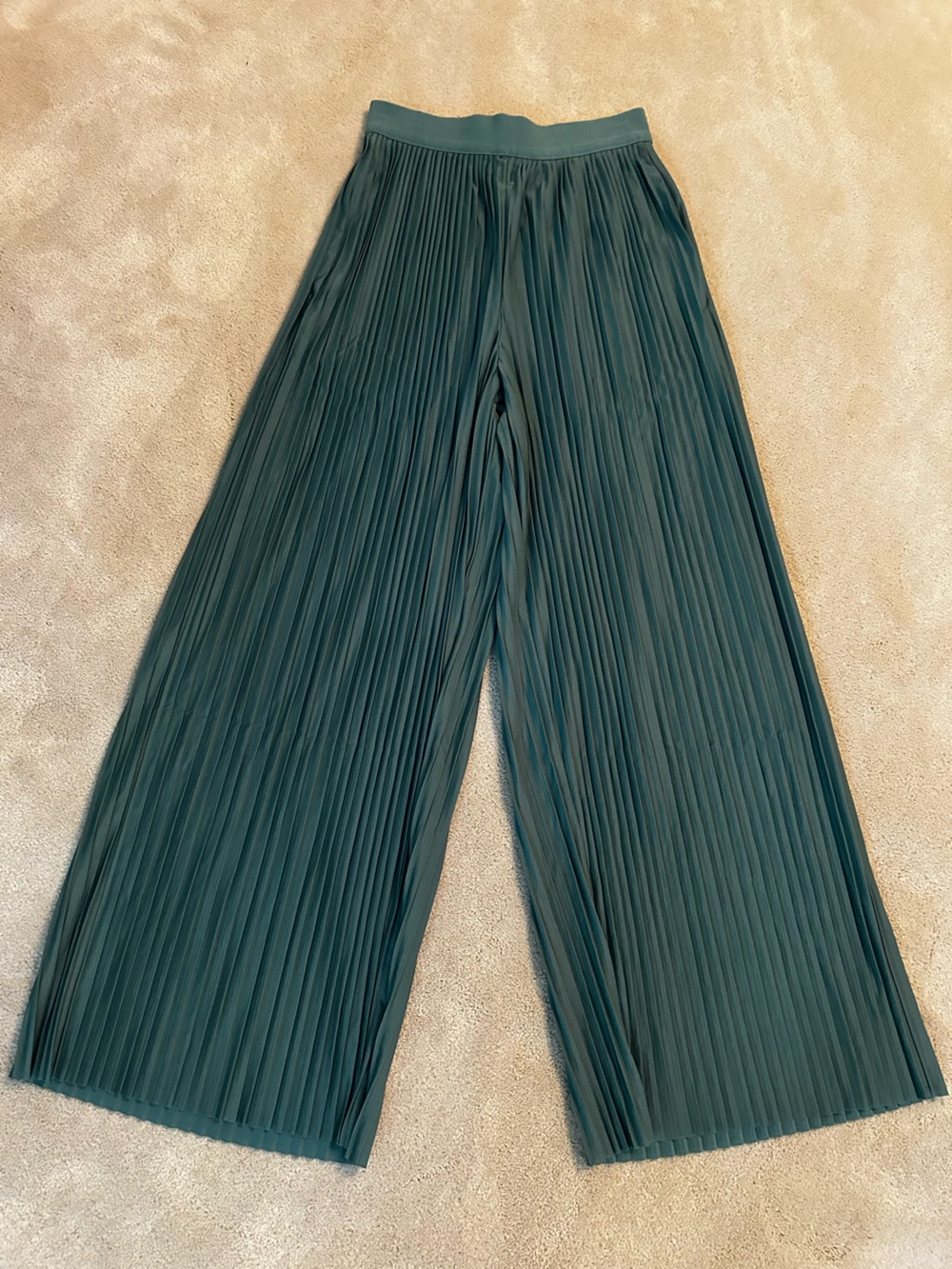 COS Accordion Pleat Pants in Deep Teal